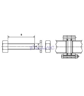 Kit visserie pour brides CF double (Boulon + Rondelle + Ecrou)