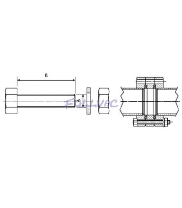 Kit visserie pour brides CF double (Boulon + Rondelle + Ecrou)