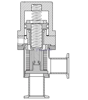 Vanne à vide électropneumatique d'angle à soufflet