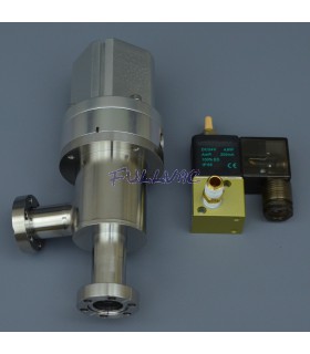 Vanne à vide bride CF électropneumatique d'angle à soufflet