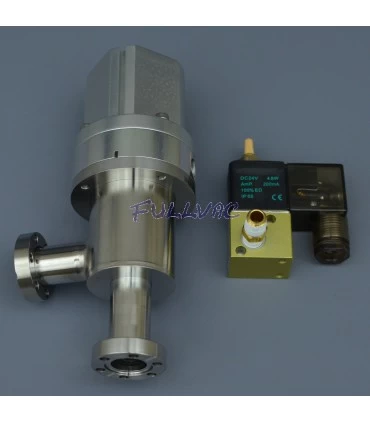 Vanne à vide bride CF électropneumatique d'angle à soufflet