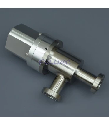 Vanne à vide bride CF électropneumatique d'angle à soufflet