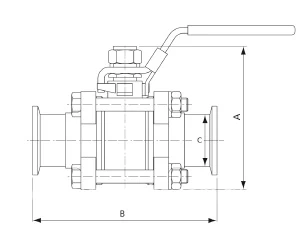 1.1 schema vanne a vide quart de tour bride KF.webp