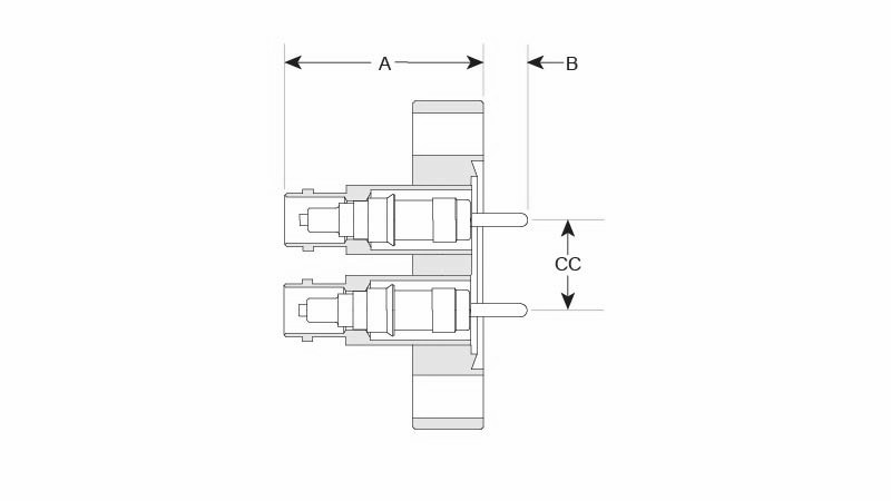 Passage pour le vide COAXIAL BNC SIMPLE Bride CF+Terre