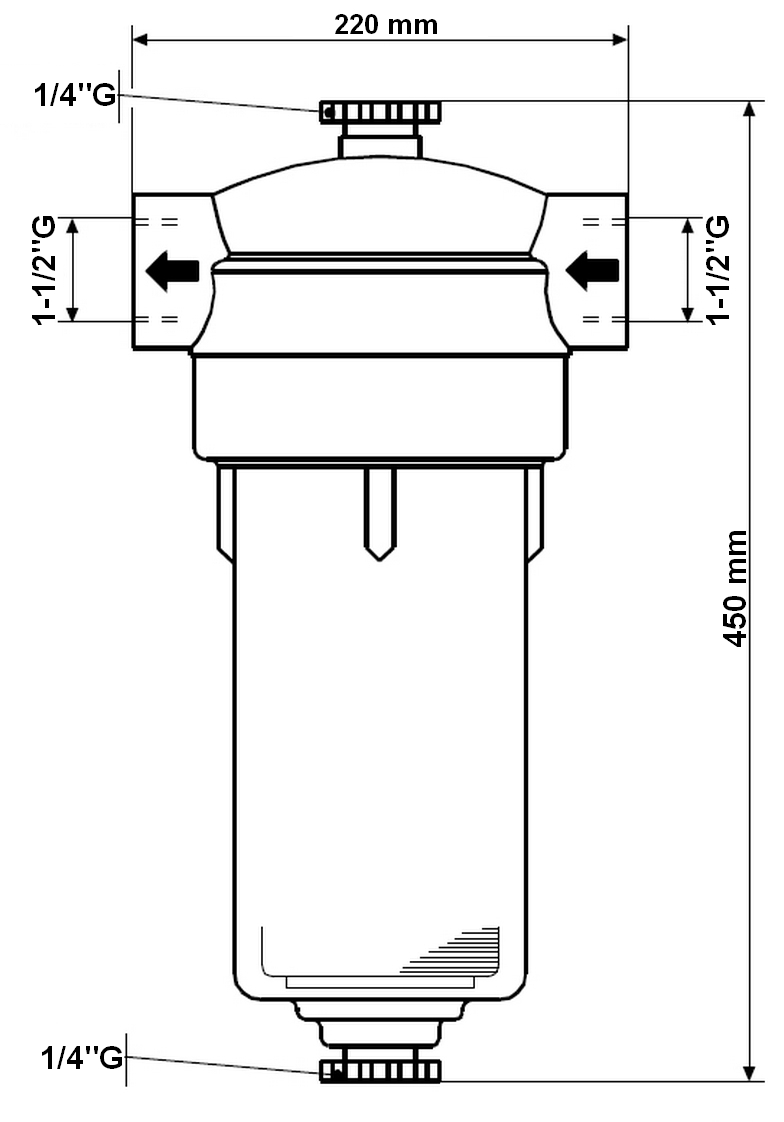 Filtre d'entrée de pompe à vide