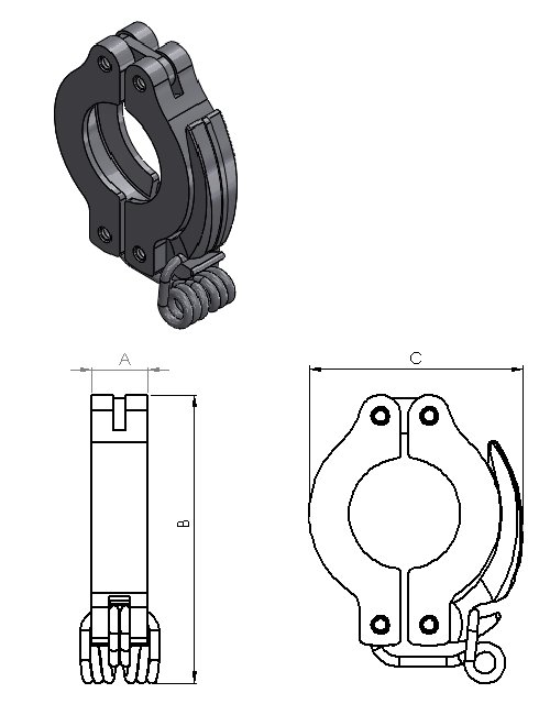 Collier rapide à ressort pour bride ISO-KF