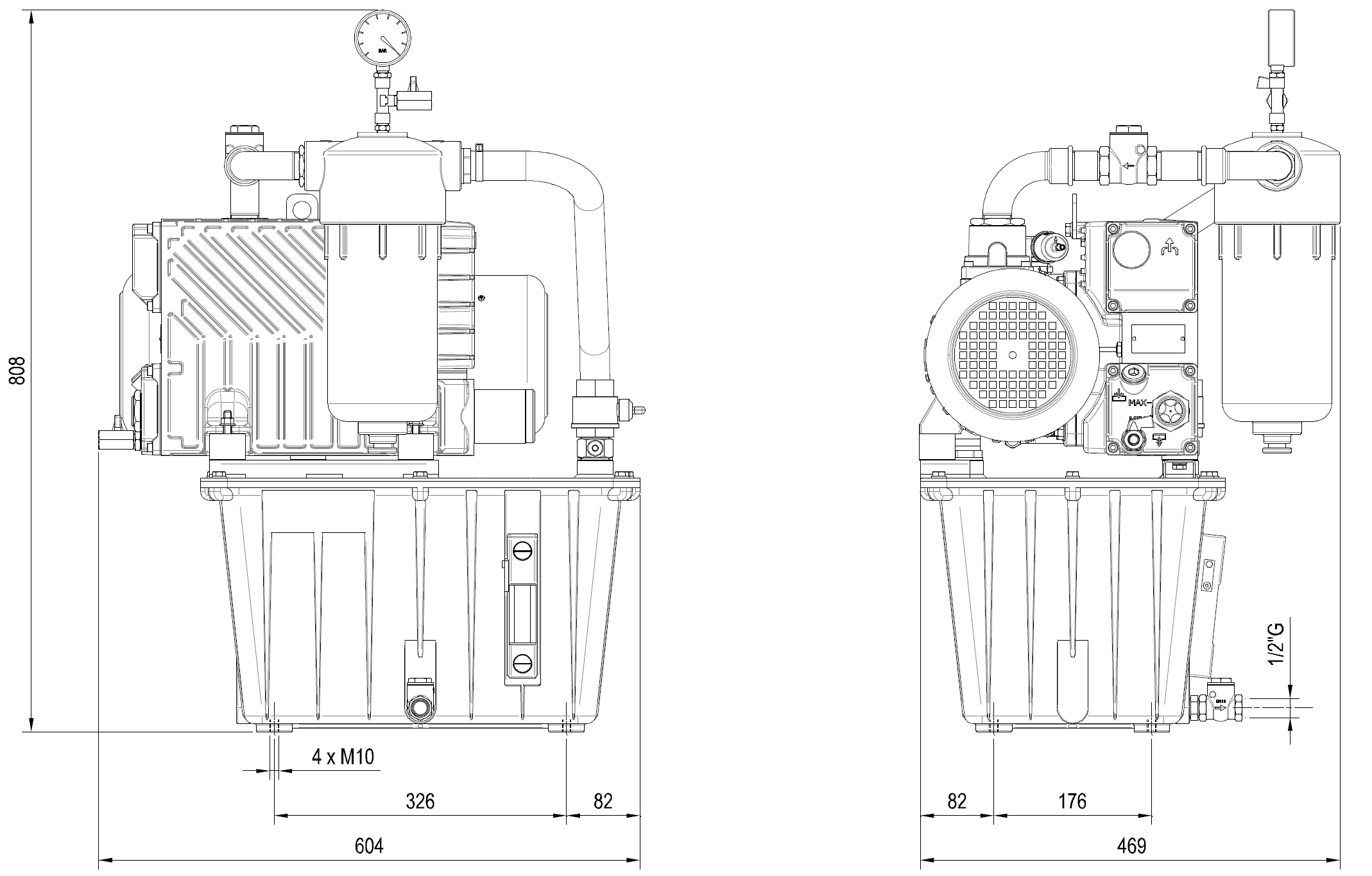 Centrale de production de vide avec pompe à vide